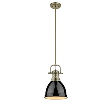  3604-S AB-BK - Duncan Small Pendant with Rod